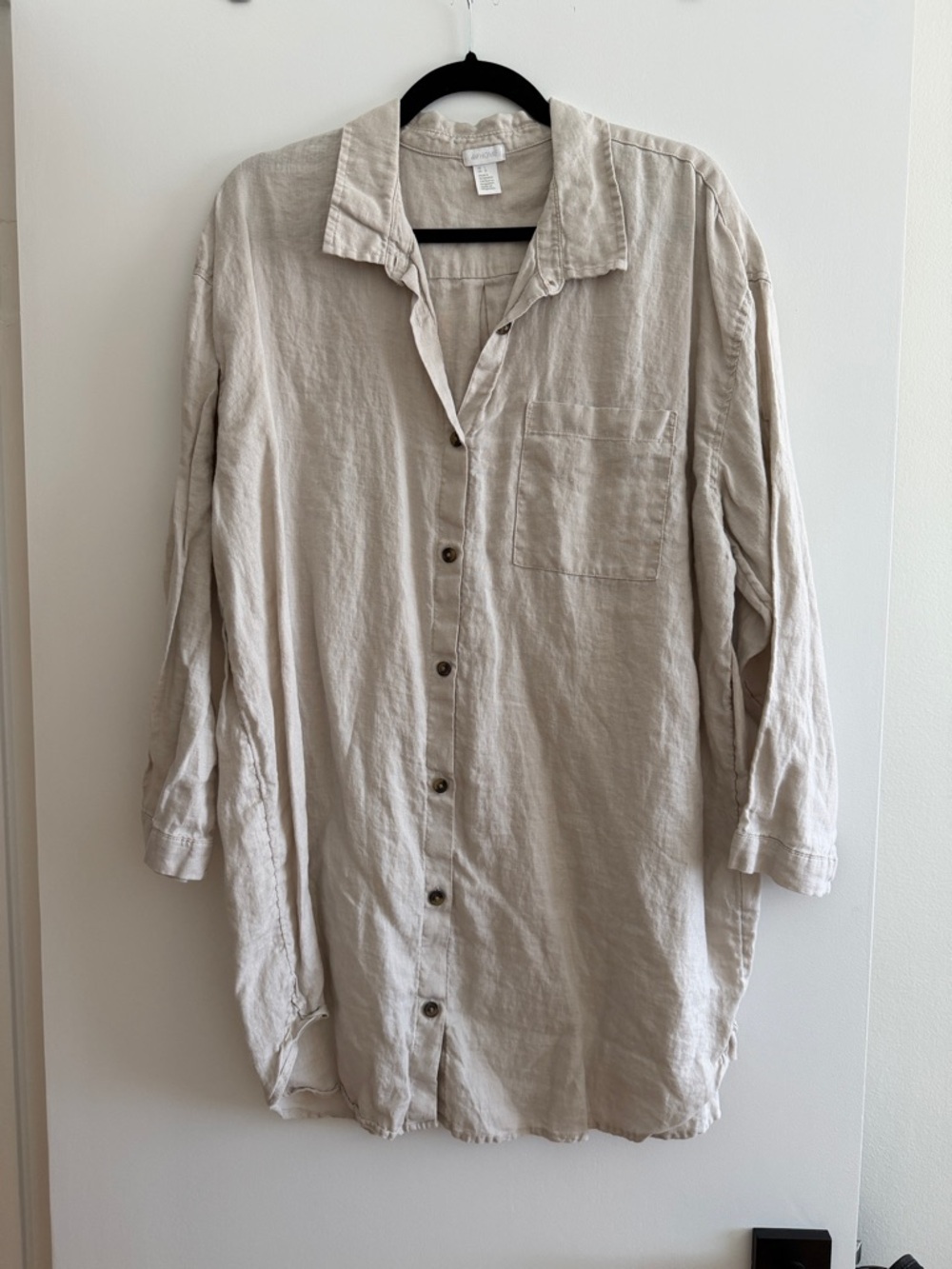 H&M Home Natural Beige Linen Shirt Jacket